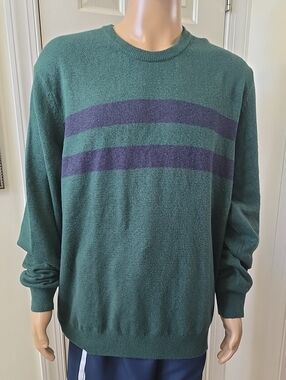 IZOD BRAND MEN'S BIG AND TALL GREEN WINTER LONG SLEEVE PULLOVER SWEATER SIZE XXL
